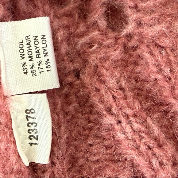 Ann Taylor Loft XS Elegant Wool Blend Knit Pink Cardigan Jewel Accent 875 - Picture 8 of 9